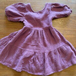 Purple cotton gauze cotton on kids dress